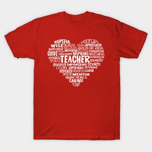 Teacher Heart Word Cloud T-Shirt